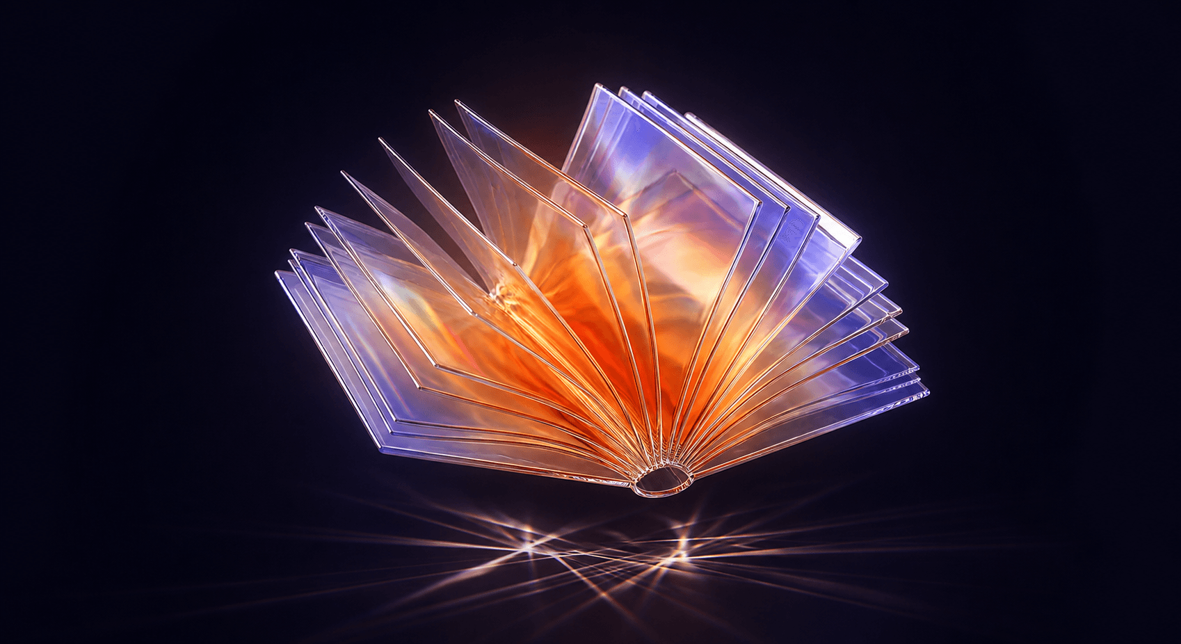 Glass open book